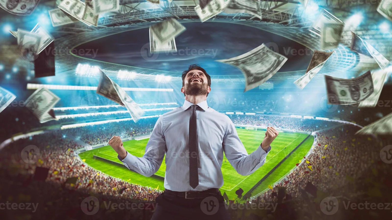 Layar olahraga menampilkan pertandingan dan skor